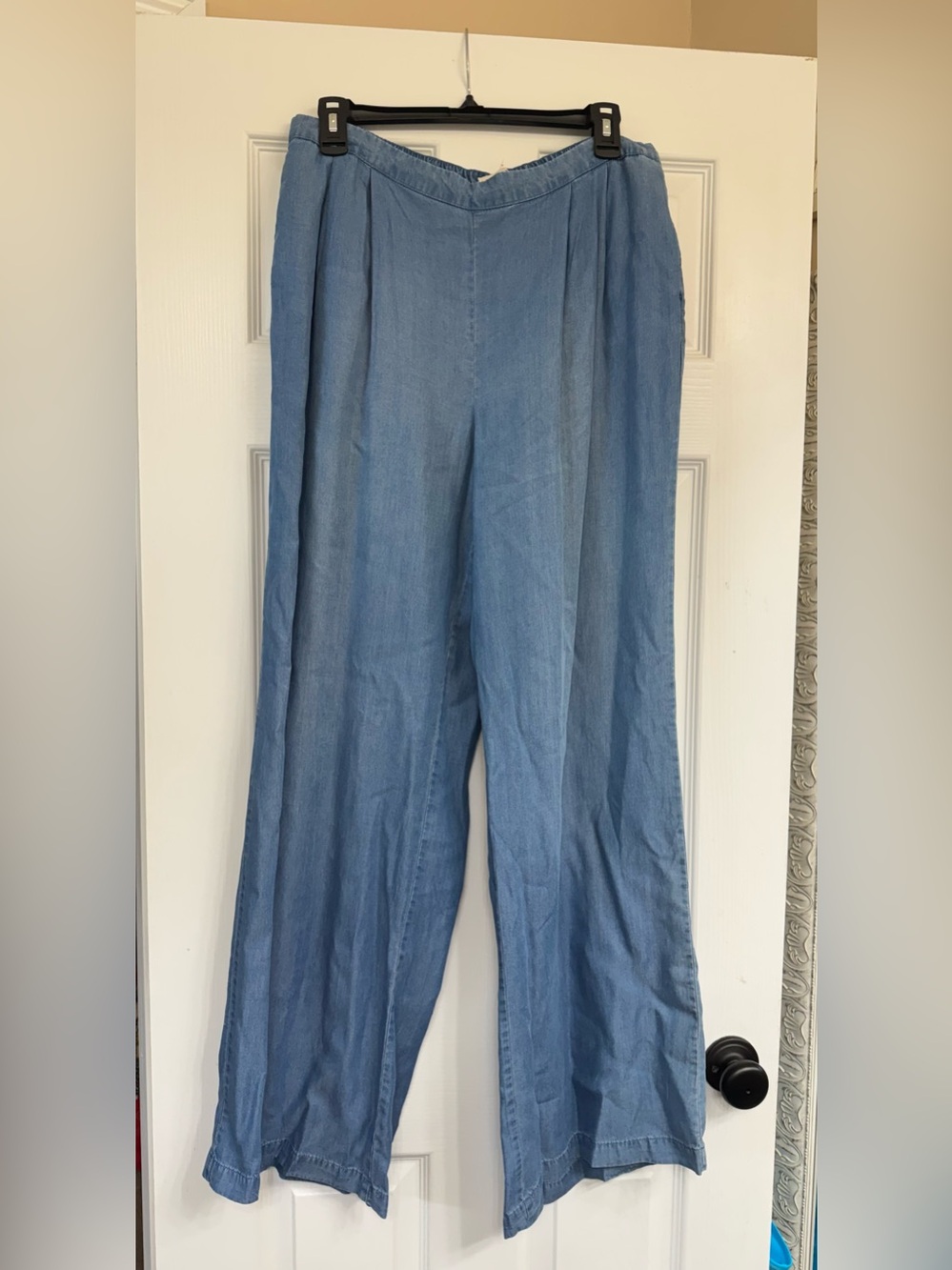 Chambray Wide Leg Pant M